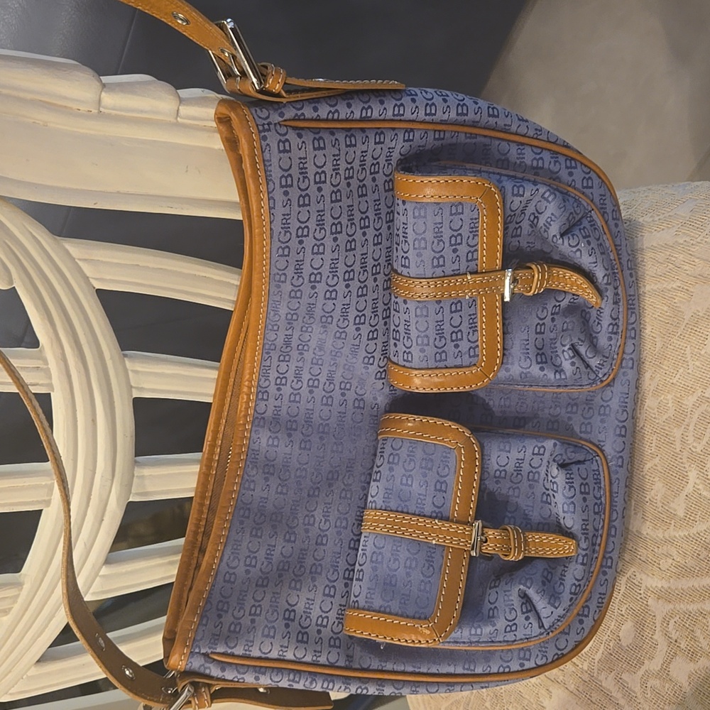 BGBG Girl Signature Blue and Tan Shoulder 👜 Handbag